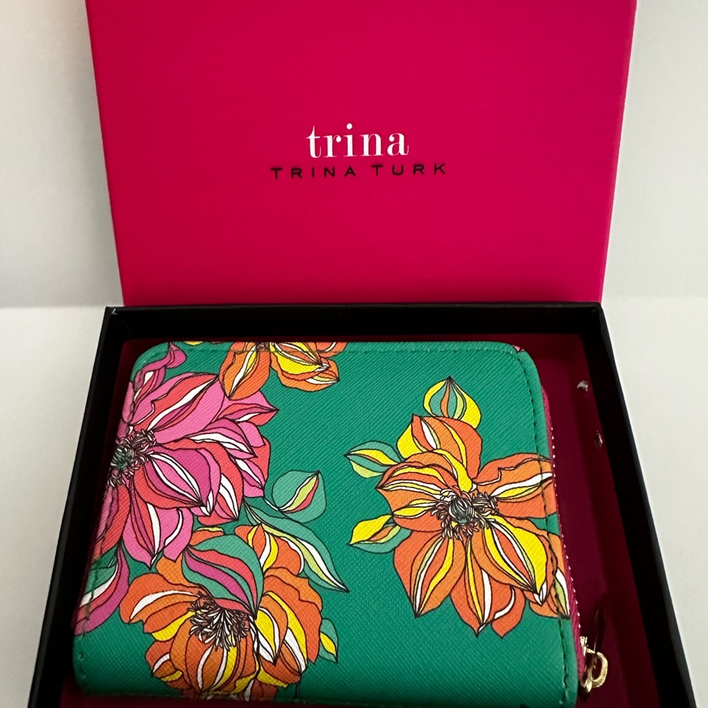 Trina Turk Vibrant Green Floral Wallet